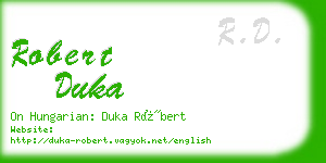 robert duka business card